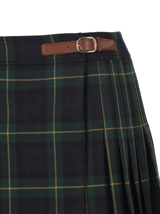 25FW 셀린느 킬트 미니 스커트 RJ03D 0109GAB5 Green - CELINE