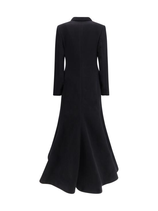 25FW 발렌시아가 울 더블 브레스티드 코트 850599TTU07 1000 BLACK - BALENCIAGA