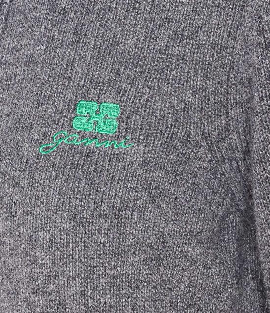 25FW 가니 가디건 K2592 220 Grey - GANNI