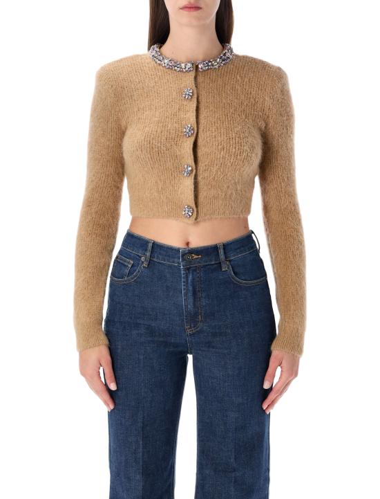 25FW 셀프 포트레이트 엠벨리시드 트림 가디건 AW25135CBR BROWN Marrone