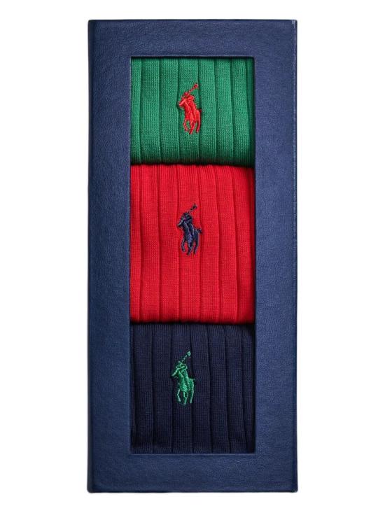25FW 폴로 랄프로렌 양말 449P04725 001 GREEN RED NAVY - POLO RALPH LAUREN