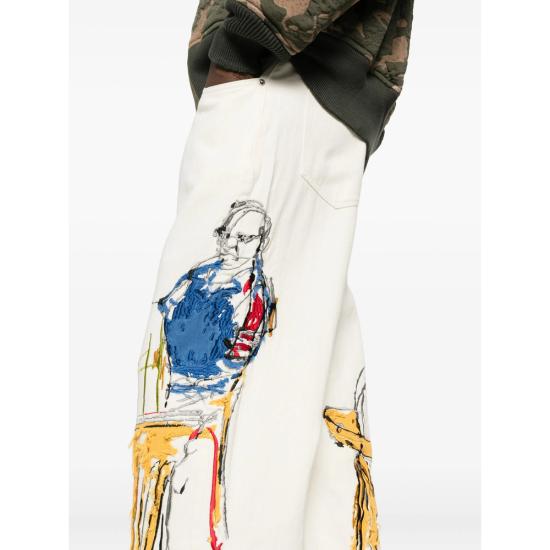 25FW 키드슈퍼 데님 PT 08 DOMINOS CREAM WHITE - KIDSUPER