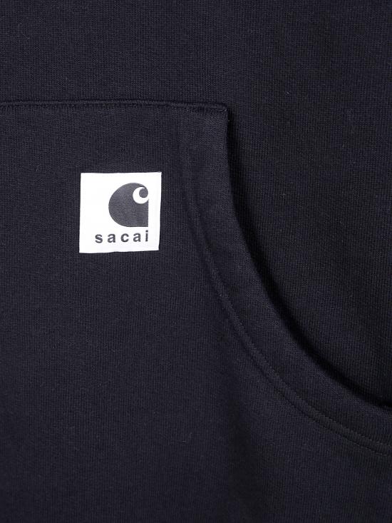 25FW 사카이 X 칼하트 WIP 후드 티셔츠 25 00993S 001 BLACK - SACAI X CARHARTT WIP