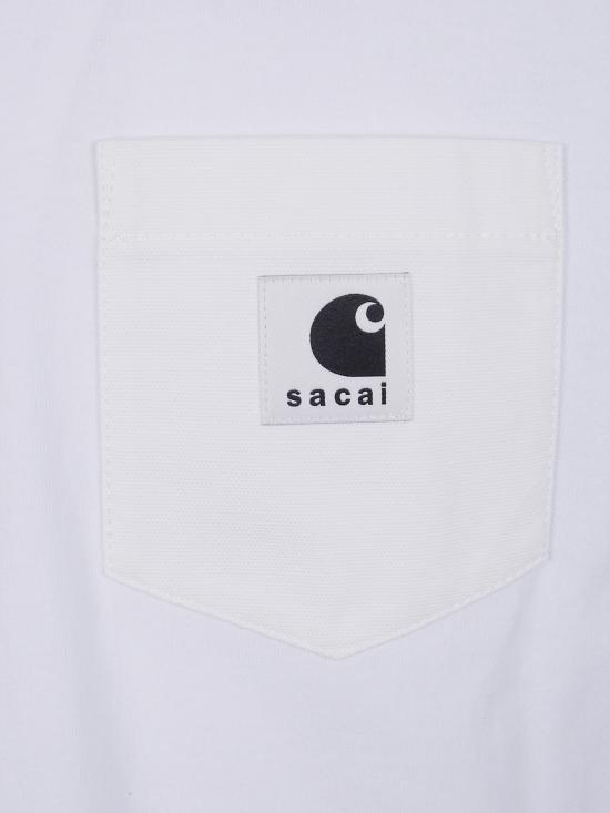 25FW SACAI X CARHARTT 반팔 티셔츠 25 00995S 101 WHITE - SACAI X CARHARTT WIP
