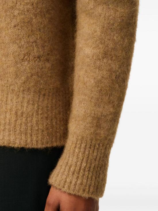 25FW 아미 알파카 아미 롱 슬리브 폴로 스웨터 HPL405KN0021 280 Brown - AMI