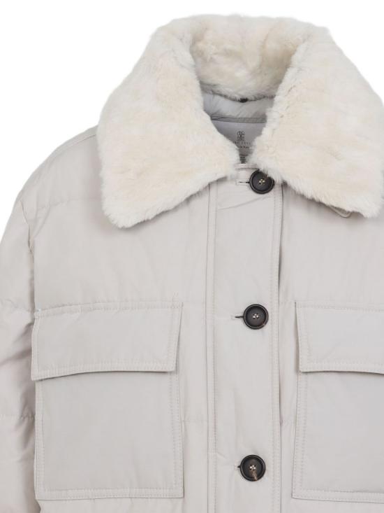 25FW 브루넬로 쿠치넬리 퍼 장식 다운 자켓  MG5017688 C7958 Grey - BRUNELLO CUCINELLI