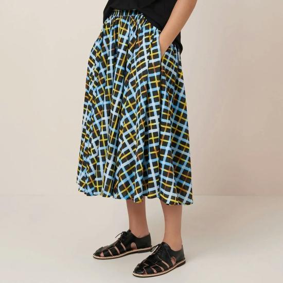  코우토우 롱 스커트 모션 스커트 네온 타탄