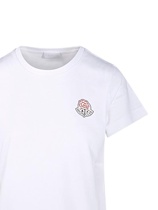 25FW 몽클레어 스몰 체스트 프린트 크루넥 코튼 티셔츠 8C00023 89AJS 00A WHITE - MONCLER