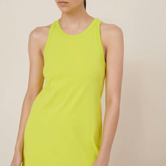  코우토우 롱 원피스 레이서백 드레스 플루로 옐로우