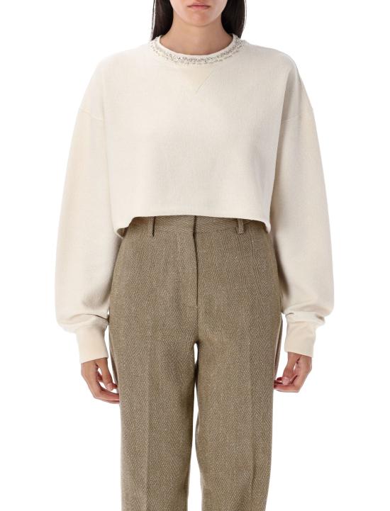 25FW 골든구스 프론트 크리스탈 코튼 크롭 스웨트셔츠 GWP02203P002122 11616