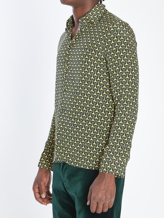 25FW 구찌 크레이프 드 씬 실크 셔츠 847034 GREEN - GUCCI