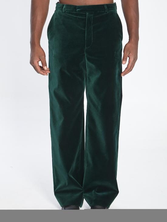 25FW 구찌 스트레치 코튼 벨벳 팬츠 852698 GREEN