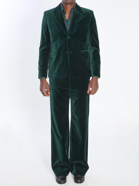 25FW 구찌 스트레치 코튼 벨벳 자켓 849879 GREEN - GUCCI