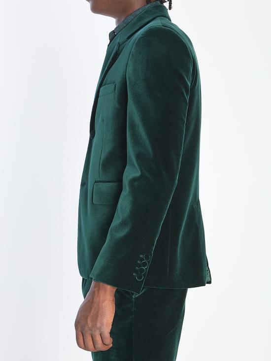 25FW 구찌 스트레치 코튼 벨벳 자켓 849879 GREEN - GUCCI