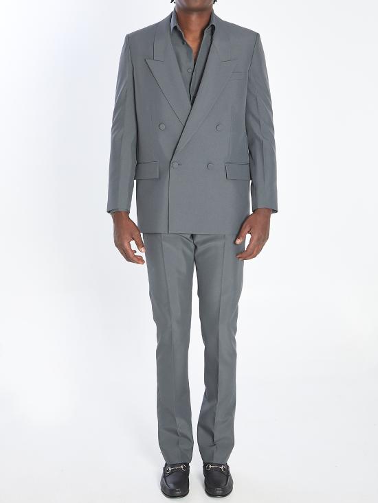 25FW 구찌 더블 브래스트 테크니컬 파나마 자켓 849881 GREY - GUCCI