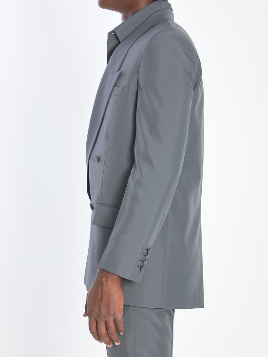 25FW 구찌 더블 브래스트 테크니컬 파나마 자켓 849881 GREY - GUCCI
