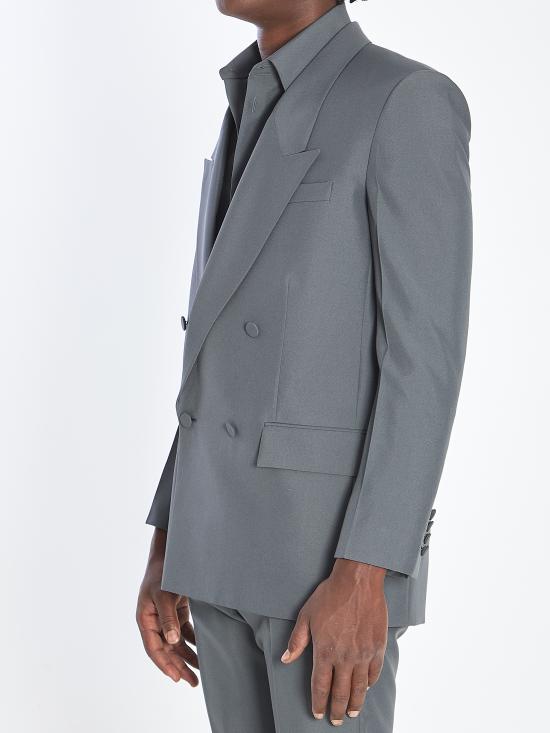 25FW 구찌 더블 브래스트 테크니컬 파나마 자켓 849881 GREY - GUCCI