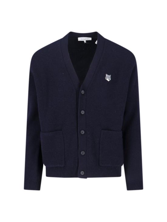 25FW 메종키츠네 폭스 헤드 밀라노 램스울 가디건 PM00510KT1180 0413 Blue