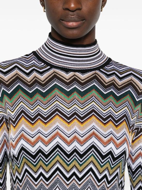 25FW 미소니 숏 원피스 DS25WG2A BK01CQSM9TA Brown - MISSONI