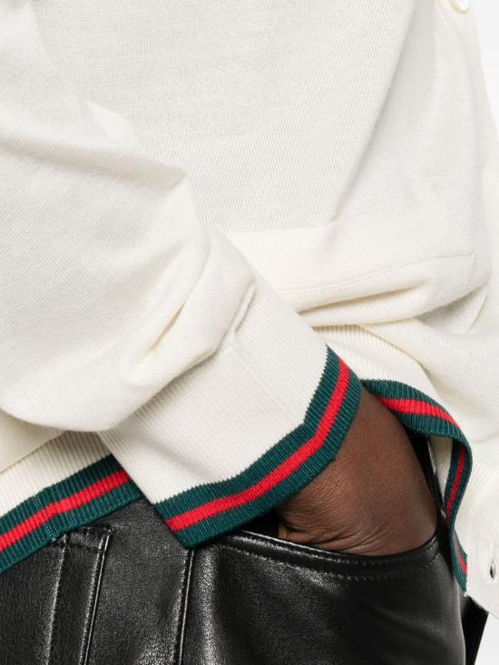 25FW 구찌 엑스트라 파인 캐시미어 실크 가디건 818588 XKENL9066 White - GUCCI