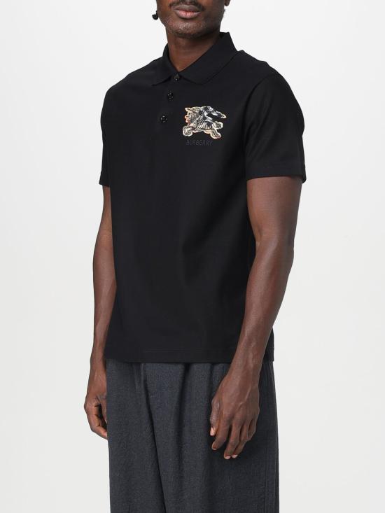 25FW 버버리 EKD 체크 코튼 폴로 셔츠 8116120 Black - BURBERRY