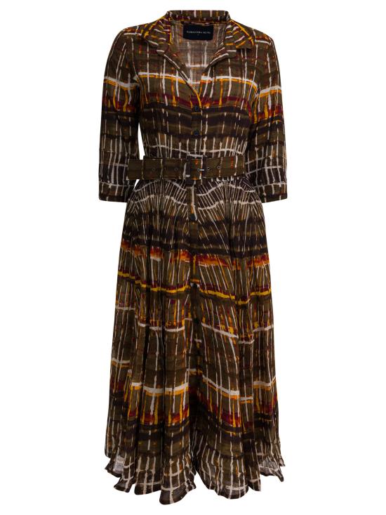 25FW 사만다 성 롱 원피스 ASTERWATERCOLOR PLAID CAMEL Brown