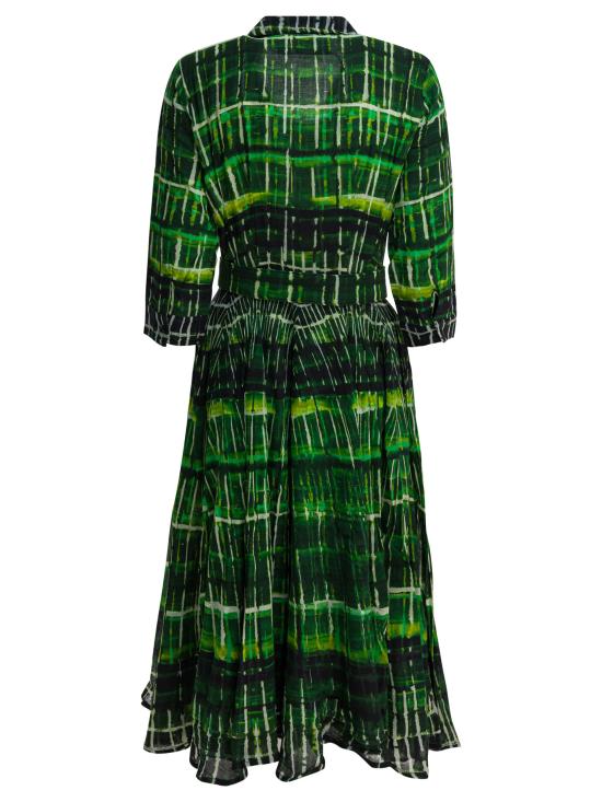 25FW 사만다 성 롱 원피스 ASTERWATERCOLOR PLAID GREEN Green - SAMANTHA SUNG