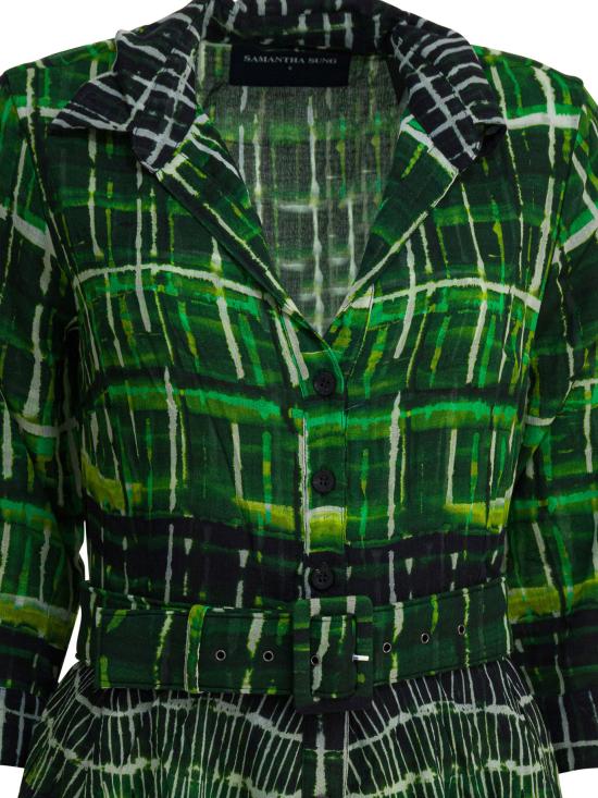 25FW 사만다 성 롱 원피스 ASTERWATERCOLOR PLAID GREEN Green - SAMANTHA SUNG