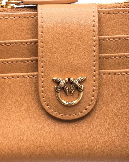 25FW 핑코 카드지갑 103610A0F1 C83Q Torrone antique gold - PINKO