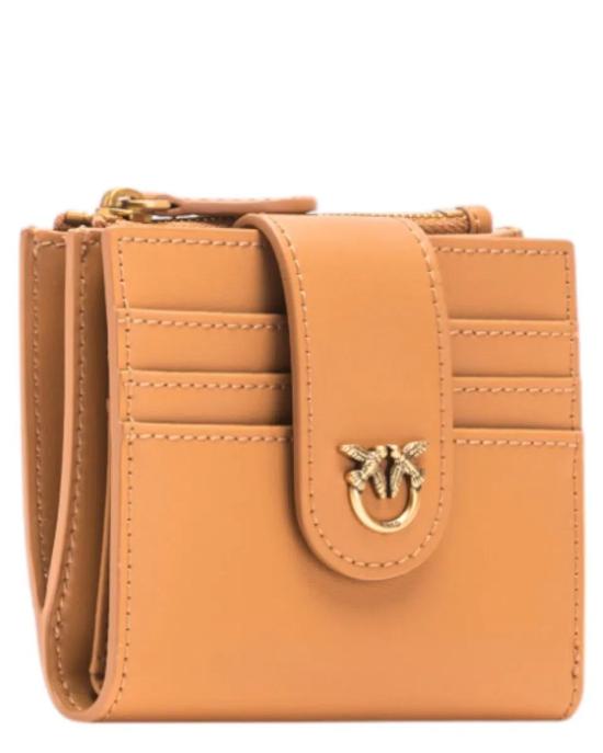 25FW 핑코 카드지갑 103610A0F1 C83Q Torrone antique gold - PINKO