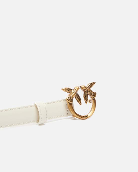 25FW 핑코 벨트 100143A0F1 Z14Q Bianco seta antique gold - PINKO