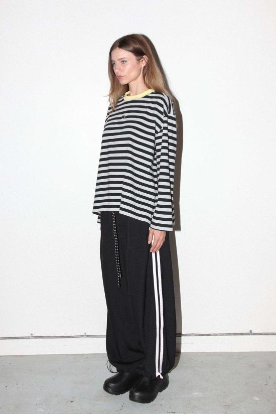  케이코 긴팔 티셔츠 KK Co 피어싱 롱슬리브 박스 티셔츠 스카이 & 미드나잇 - KKCO