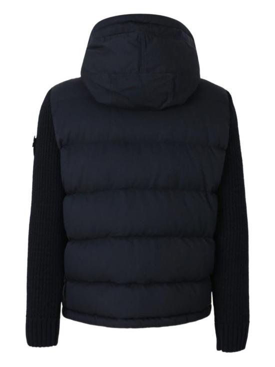 25FW 스톤 아일랜드 고스트 피스 안티드롭&트윌 울 니트 슬리브 후디드 다운 숏패딩 K2S154100098S0F26V0020 BLUE - STONE ISLAND