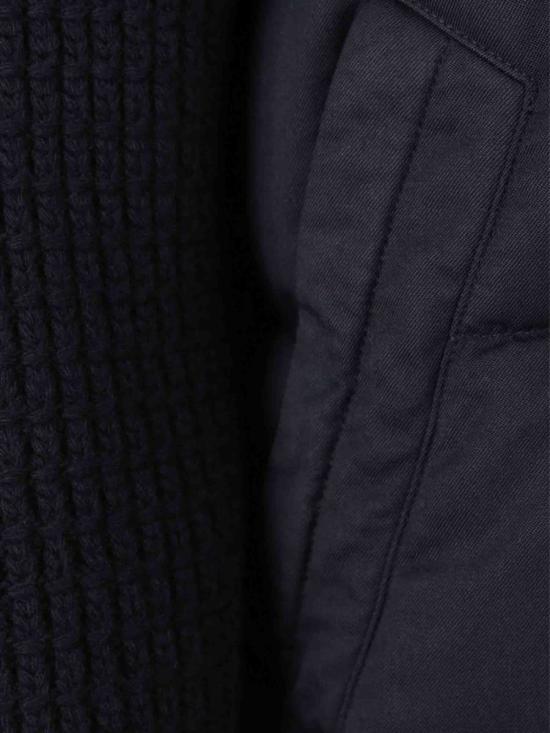 25FW 스톤 아일랜드 고스트 피스 안티드롭&트윌 울 니트 슬리브 후디드 다운 숏패딩 K2S154100098S0F26V0020 BLUE - STONE ISLAND