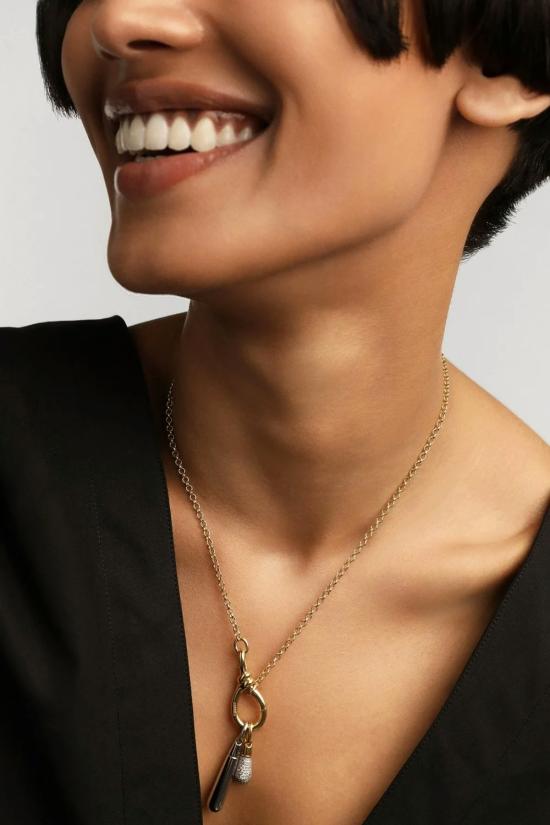  피디파올라 목걸이/팬던트 Pdpaola 파베 드롭 펜던트 골드 - PD PAOLA