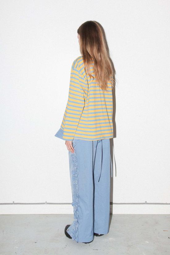  케이코 긴팔 티셔츠 KK Co 피어싱 롱슬리브 박스 티셔츠 클라우드 앤 버터 - KKCO