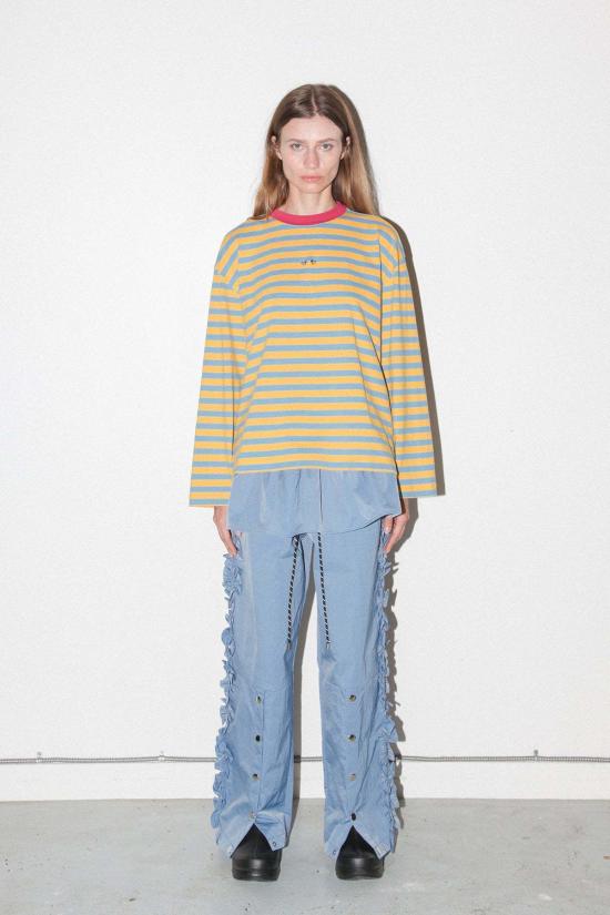  케이코 긴팔 티셔츠 KK Co 피어싱 롱슬리브 박스 티셔츠 클라우드 앤 버터 - KKCO