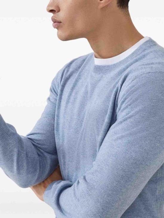 26FW 브루넬로 쿠치넬리 캐시미어 니트 스웨터 M2200100CFF33 Blue - BRUNELLO CUCINELLI