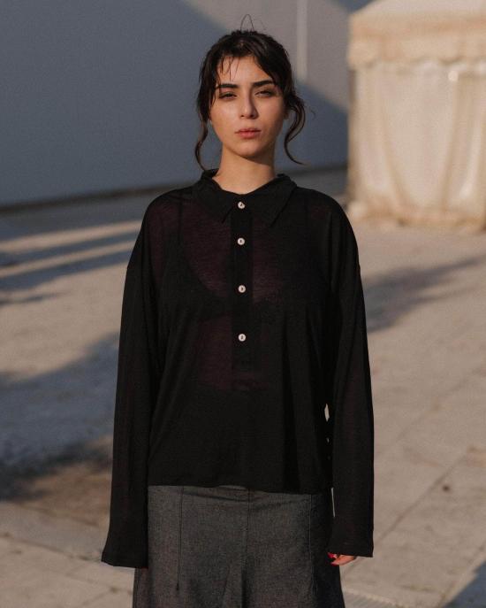  베이스레인지 반팔 티셔츠 씰 폴로 블랙