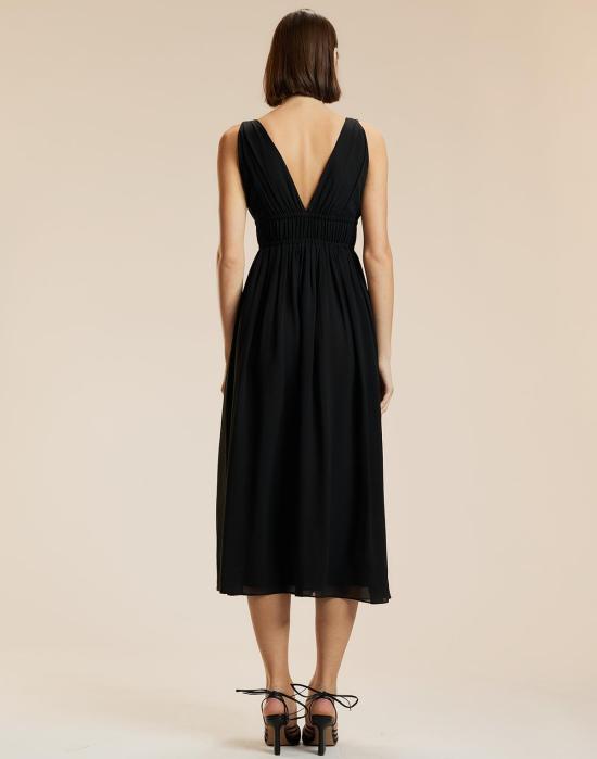  신시아 로리 미디 원피스 신시아 로울리 아멜리 실크 미디 드레스 블랙 - CYNTHIA ROWLEY