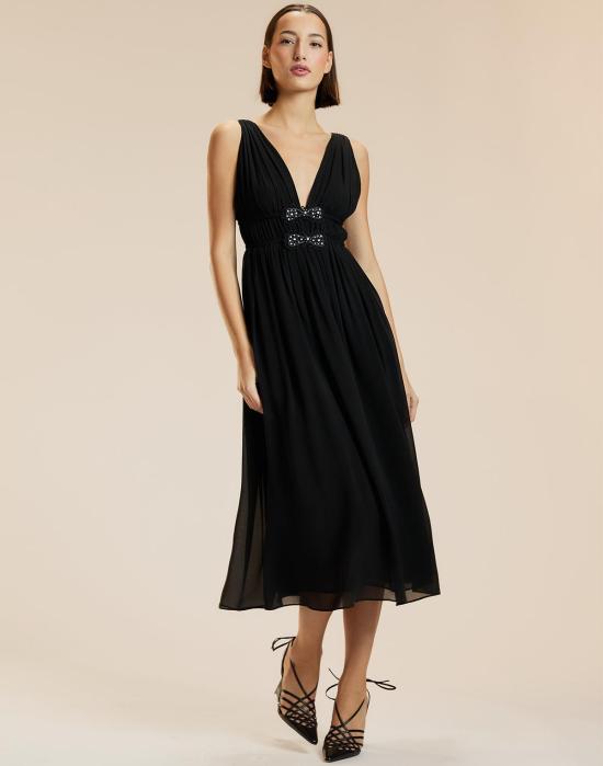  신시아 로리 미디 원피스 신시아 로울리 아멜리 실크 미디 드레스 블랙 - CYNTHIA ROWLEY