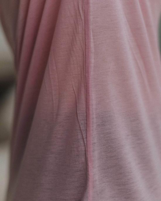  베이스레인지 반팔 티셔츠 티셔츠 티 도로 핑크 - BASERANGE