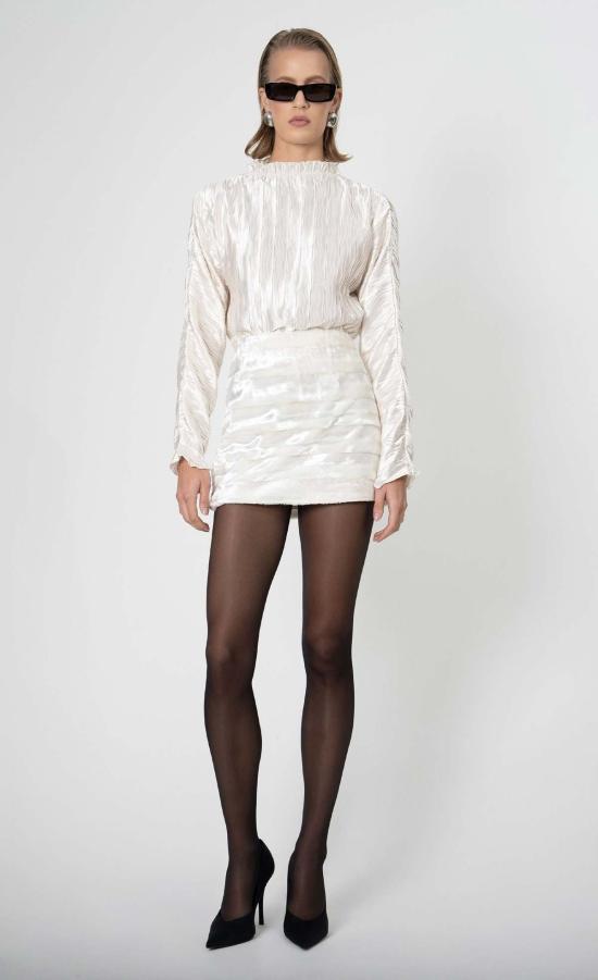  논살란트 레이블 숏 스커트 논캐런트 라벨 니콜렛 스커트 화이트