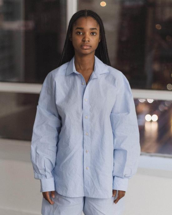  베이스레인지 셔츠 클로드 셔츠 색소폰 블루