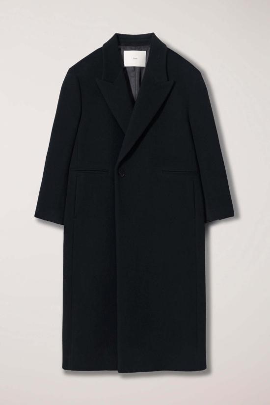  던스트 코트 유니섹스 맥시 더블 울  블랙