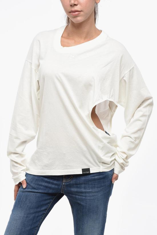  쿠레쥬 긴팔 티셔츠 424JTS154JS0175 0001 White