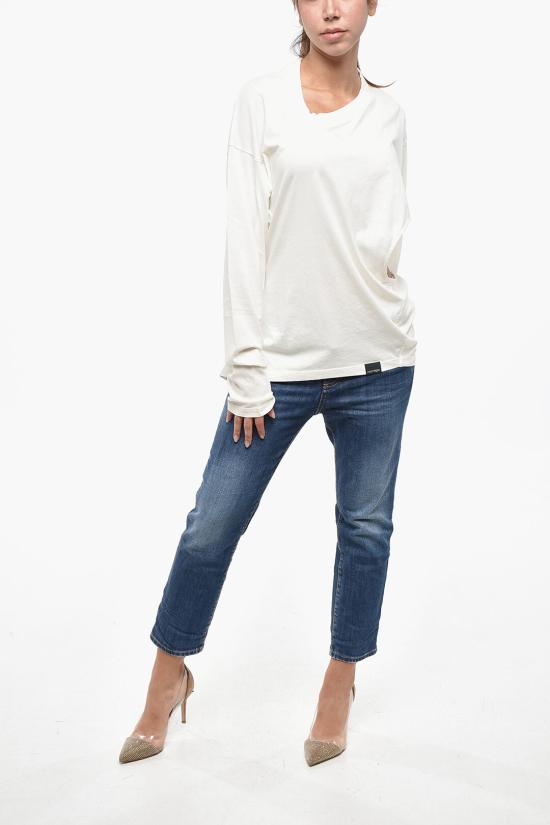  쿠레쥬 긴팔 티셔츠 424JTS154JS0175 0001 White - COURREGES