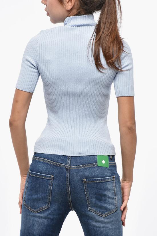  쿠레쥬 리에디션 니트 탑 숏슬리브 PERMPU026FI0001 7005S Violet - COURREGES