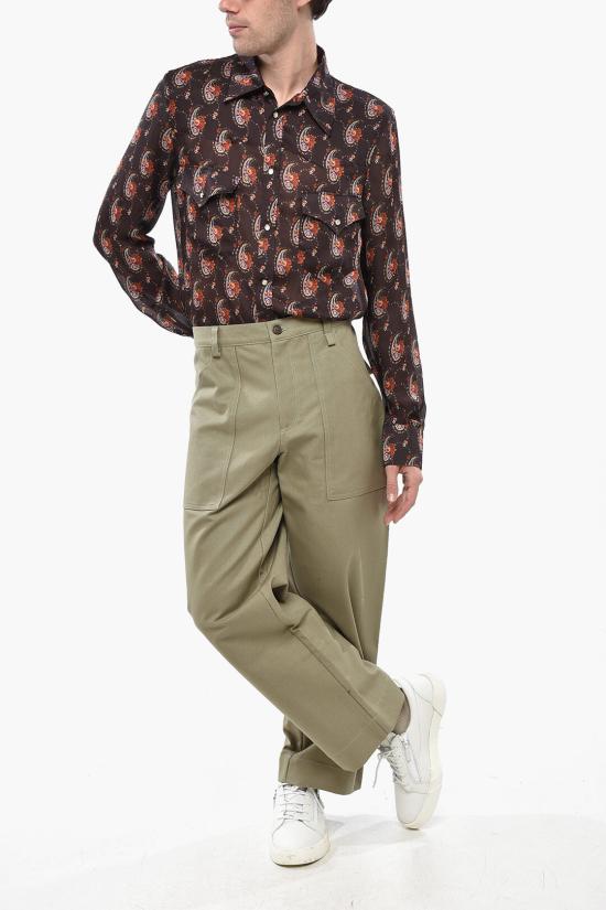  메종키츠네 스트레이트 팬츠 NM01105WW0117 P131 Green - MAISON KITSUNE