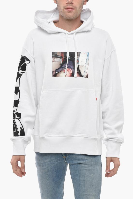  디젤 후드 티셔츠 A03592 0IEAX 100 White